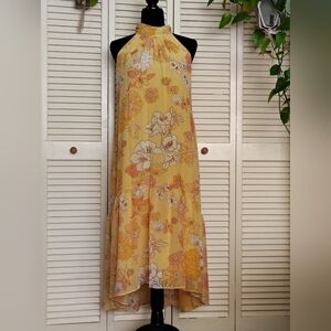 Eliza J Yellow Floral Halter Dress